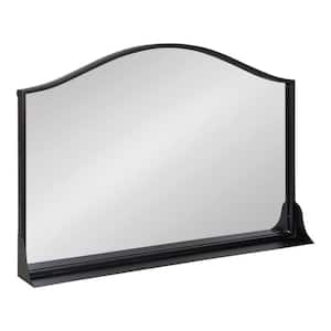 Gramera 32.00 in. W x 22.00 in. H Arch Metal Black Framed Traditional Functional Mirror