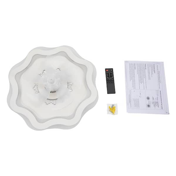 OUKANING 19 in. Modern Integrated LED Indoor Flower Shape
