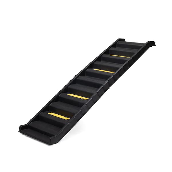 Amucolo Black Folding Portable Pet Ramp, Dog Ramp for Cars SUV, Vehicle Stairs Ladder with Nonslip Mats and Rubber Feet