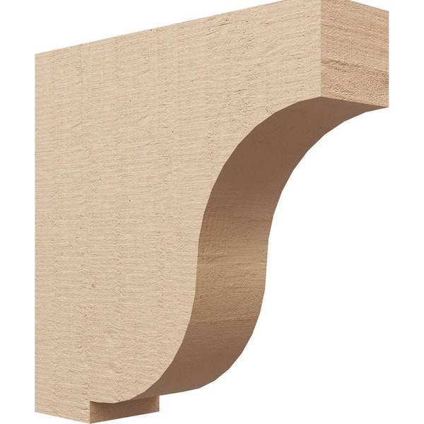 Ekena Millwork 4 in. x 16 in. x 16 in. Thin Van Buren Rough Cedar Woodgrain TimberThane Corbel, Primed Tan