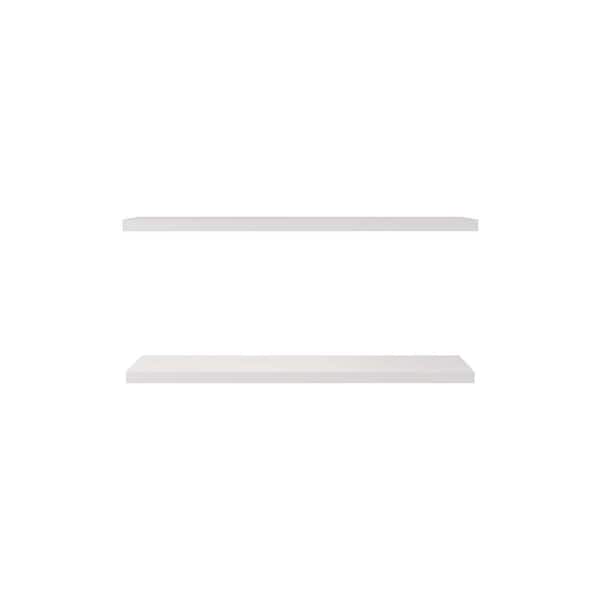 Unbranded 47 in. W x 10 in. D White Floating Shelves Storage Shelves Decorative Wall Shelf (2-Pack)