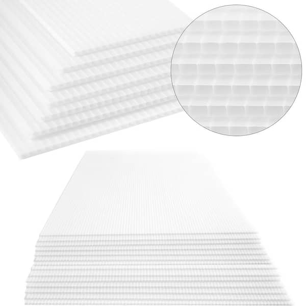 Wellco 24 in. x 18 in. x 0.157 in. (4 mm) White Corrugated Plastic Sign Blank, (10-Pack)
