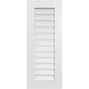 16 in. x 40 in. Rectangular White PVC Paintable Gable Louver Vent Functional