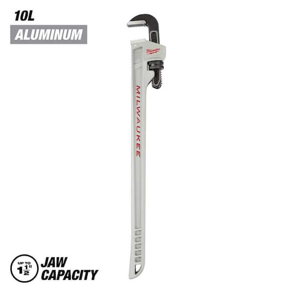 10 in. Aluminum Pipe Wrench with Power Length Handle