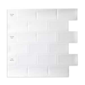 White 12 in. x 12 in. Vinyl Wall Tile Peel and Stick Pure Backsplash Tile (10-Pack)