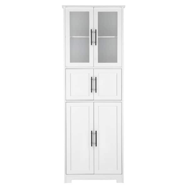 White 52.8 in. H Storage Cabinet Livingroom/Bathroom/Kitchen