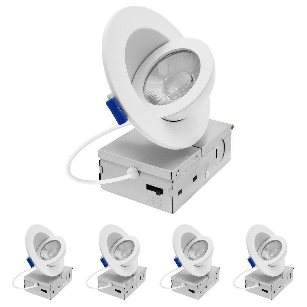 4 In. Floating Gimbal LED Recessed Light, Adjustable 360° Rotation & 90° Tilt, 5CCT, 10W, 1000LM, Dimmable 4 Pack price history on PriceWatchPro