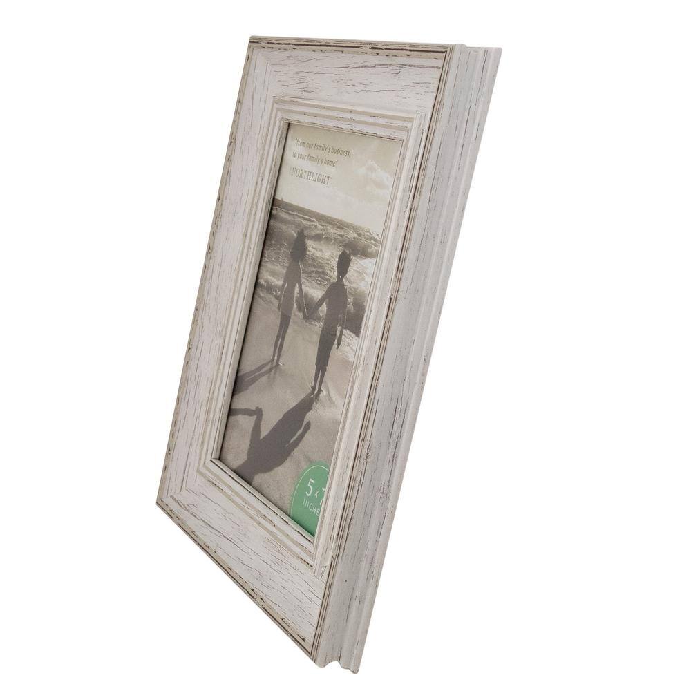 Distressed White Wood 5" x 7" Vintage Photo Frame