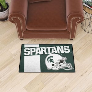 Michigan State Spartans Uniform Design Green 2 ft. x 3 ft. Starter Mat Area Rug