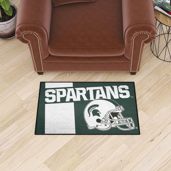 Michigan State Spartans Uniform Design Green 2 ft. x 3 ft. Starter Mat Area Rug