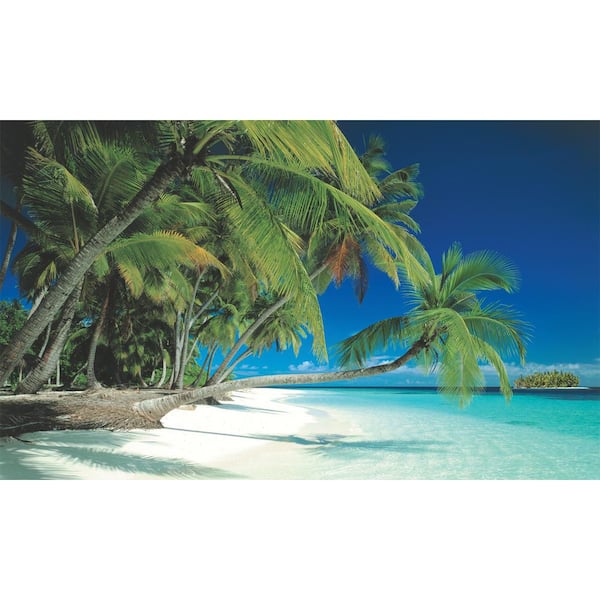 Biggies Beach View - Weather Proof Scene for Window Wells or Wall Mural - 80 in. x 40 in.