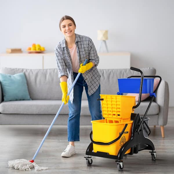 Maid Mop Clean Cleaning Tool Floor Broom Bucket Stick Pail Wipe