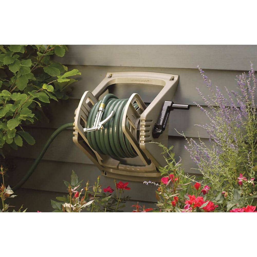 Suncast 100 ft. Taupe Plastic Wall Mounted Hose Reel