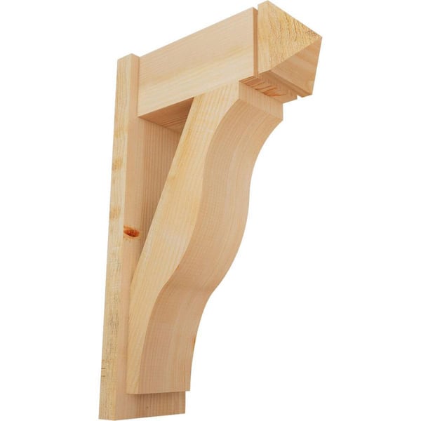 Ekena Millwork 8 in. x 32 in. x 20 in. Fuston Arts and Crafts Rough Sawn Douglas Fir Outlooker