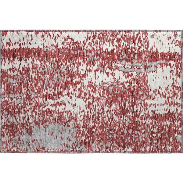 Addison Rugs Mayfield Premium Machine Washable Abstract AMF949 Garnet 1 ft. 8 in. x 2 ft. 6 in. Area Rug