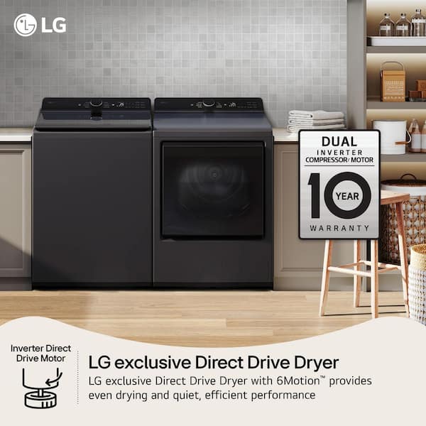 LG 7.3 cu.ft. Dual Inverter Heat Pump Ventless Dryer with AI