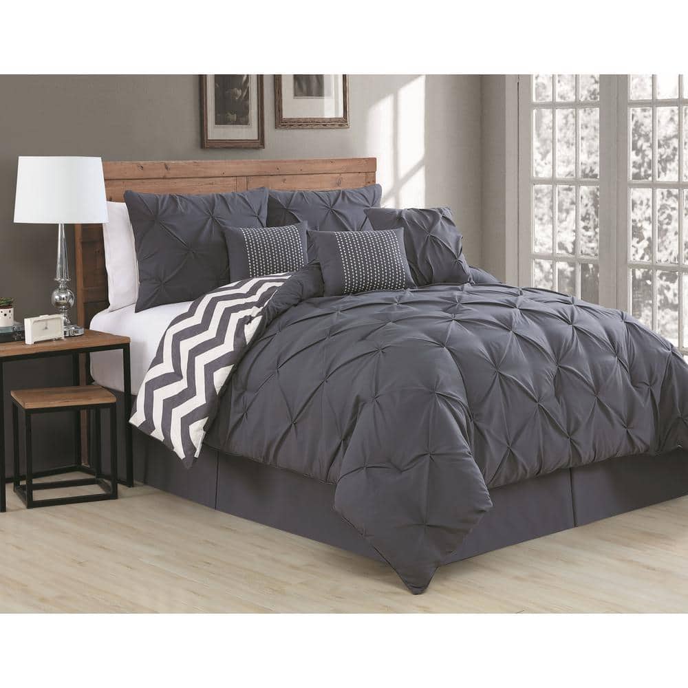 Ella 7-Piece Charcoal Queen Comforter Set price history on PriceWatchPro