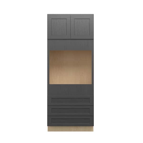 Unbranded Jamestown Recessed 33 in. W x 84 in. H x 24 in. D in Espresso Plywood Assembled Single Oven Cabinet
