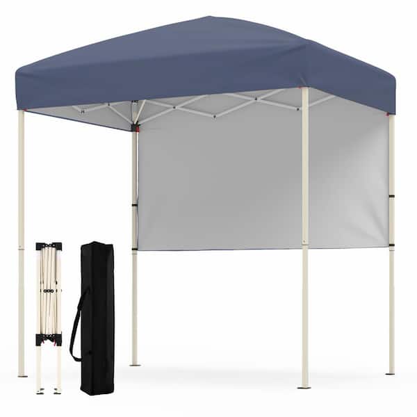6 ft. x 4 ft. Oxford Fabric Pop-Up Canopy Tent with Half Sidewall and Carry Bag, Gray
