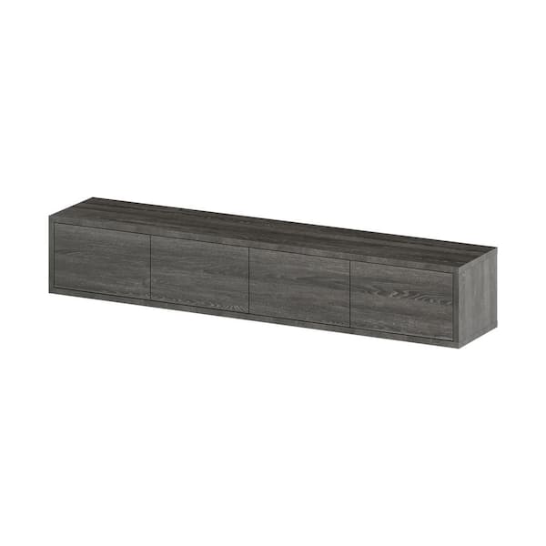 FUFU&GAGA Gray Wooden TV Stand Fits TV's up to 75 in. Wall-mounted 70.9 in. Width TV Console Table with Shelves & Doors