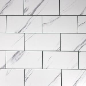 Carrara White Subway 3 in. x 12 in. Matte Glass Decorative Wall Tile (14 Sq.Ft/Bx)