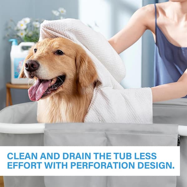 Foobrues Portable Elevated Pet Bathtub with Drain Hose and Harness Foldable  Bathing Stati JUN23SJDEY19 - The Home Depot