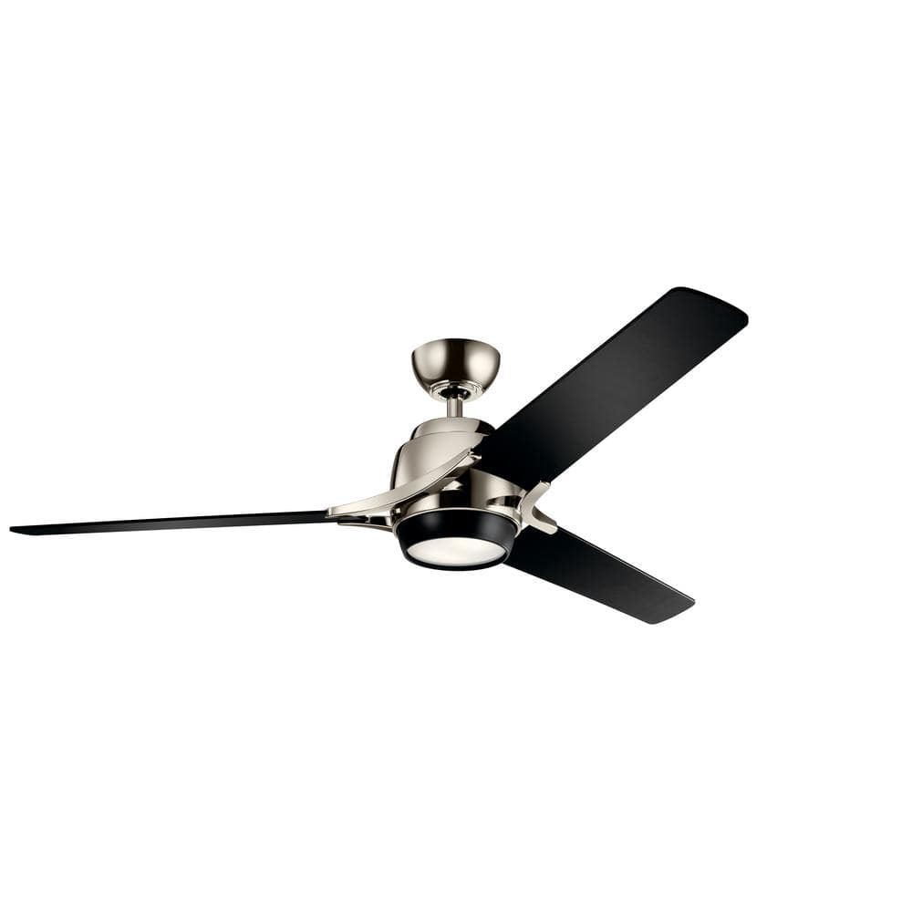 Zeus 60 in. Indoor Polished Nickel Downrod Mount Ceiling Fan with Integrated LED with Wall Control Included price history on PriceWatchPro