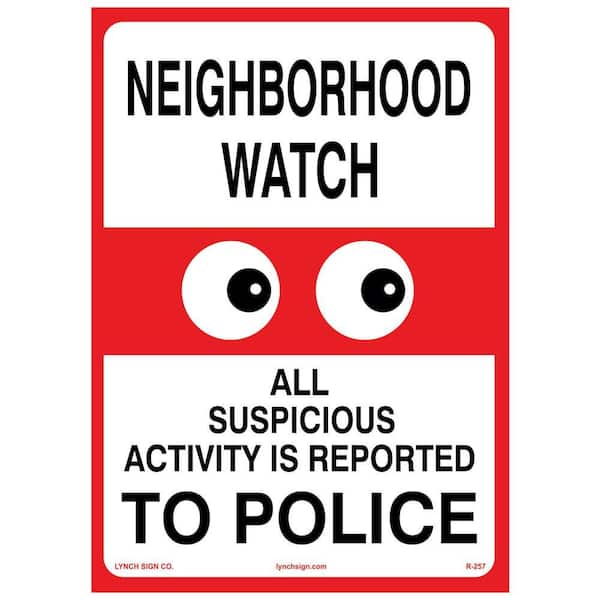 10 in. x 14 in. Neighborhood Watch Sign Printed on More Durable Longer-Lasting Thicker Styrene Plastic.