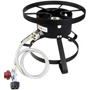 Outdoor Propane Outdoor Cooker with Propane Burner Regulator and Steel Braided Hose