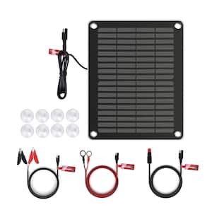 5-Watt 18V Monocrystalline Solar Panel Battery Charger and Maintainer Trickle Charger