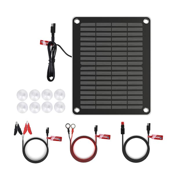 Renogy 5-Watt 18V Monocrystalline Solar Panel Battery Charger and Maintainer Trickle Charger