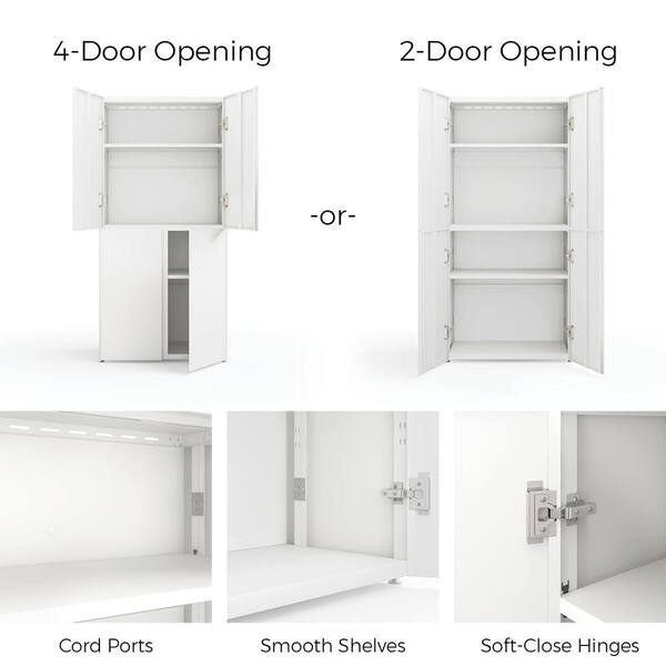 Everest Work Table 72-in W x 32-in H Steel Cloud White Freestanding Utility Storage Cabinet