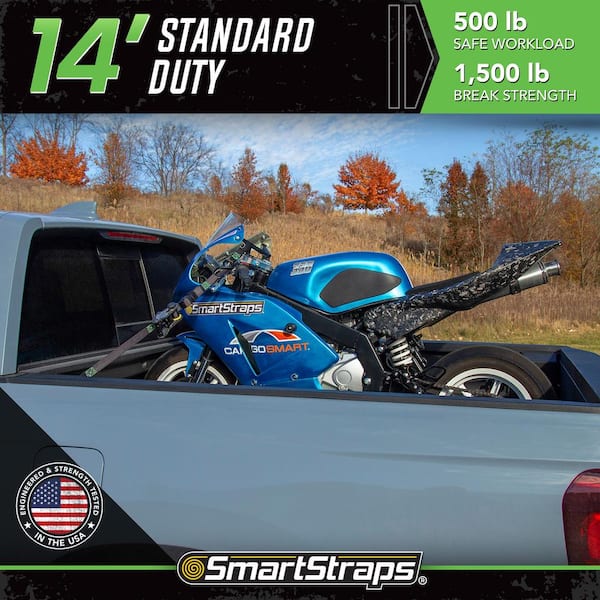 Tactical 14 ft. 500 lbs. Working Load Limit Ratchet Tie Down Strap (4-Pack)