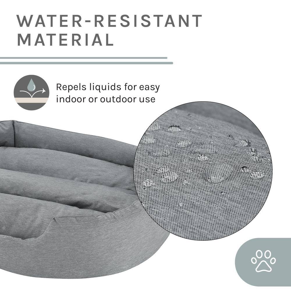 Medium Gray Water Resistant Round Pet Bed