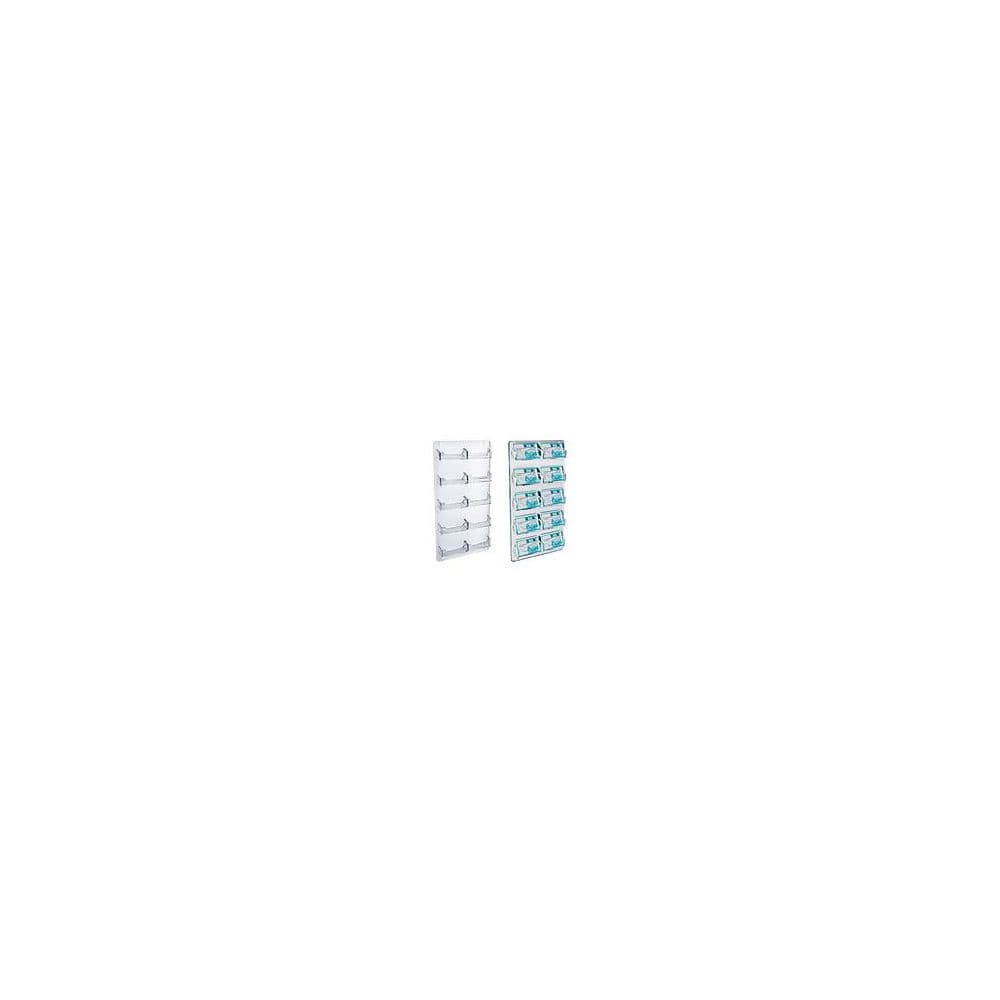 Clear Acrylic 10-Pocket Wall Mount Business Card Holder