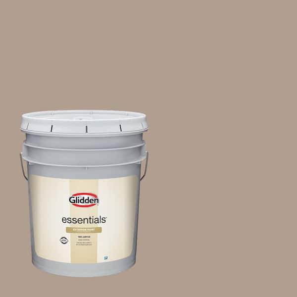 Glidden Essentials 5 gal. PPG1076-4 Cuppa Coffee Satin Exterior Paint