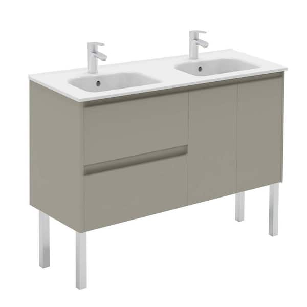 WS Bath Collections Ambra 47.5 in. W x 18.1 in. D x 22.3 in. H Single Sink Bath Vanity in Matte Sand with Gloss White Ceramic Top