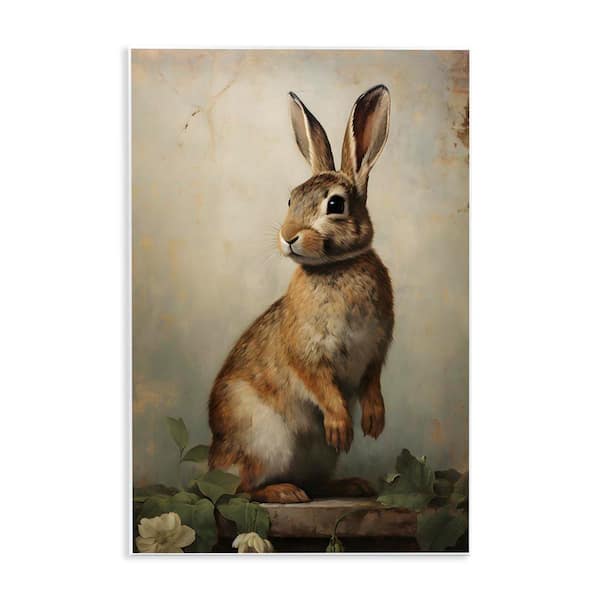 Dark Rabbit Portrait by Petal Prints Design Unframed Graphic Art Print Animal 19 in. x 13 in.