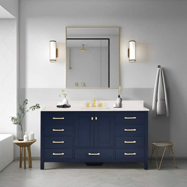 エンザイン フローラ PROOX Enliven 60 in. Single Sink Freestanding Navy Blue Bath