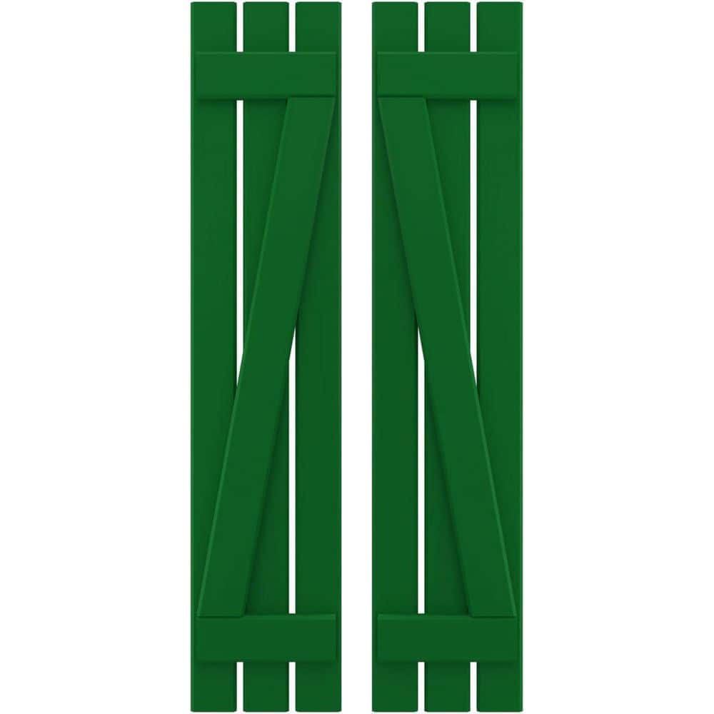 11-1/2 in. W x 42 in. H Americraft 3-Board Exterior Real Wood Spaced Board and Batten Shutters in Viridian Green w/Z-Bar price history on PriceWatchPro