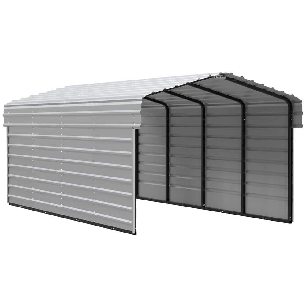 10' x 20' Eggshell Steel Carport Kit with Enclosure