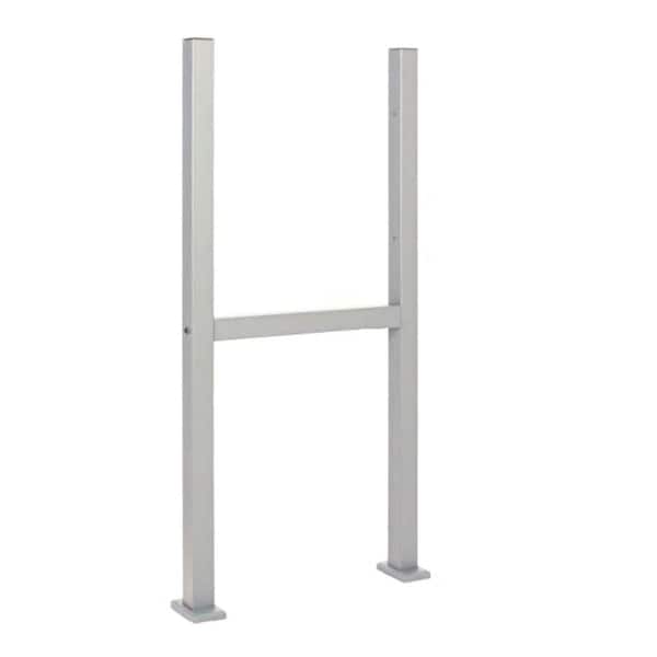 48 in. Matte Silver Galvanized Steel Parcel Box Stand