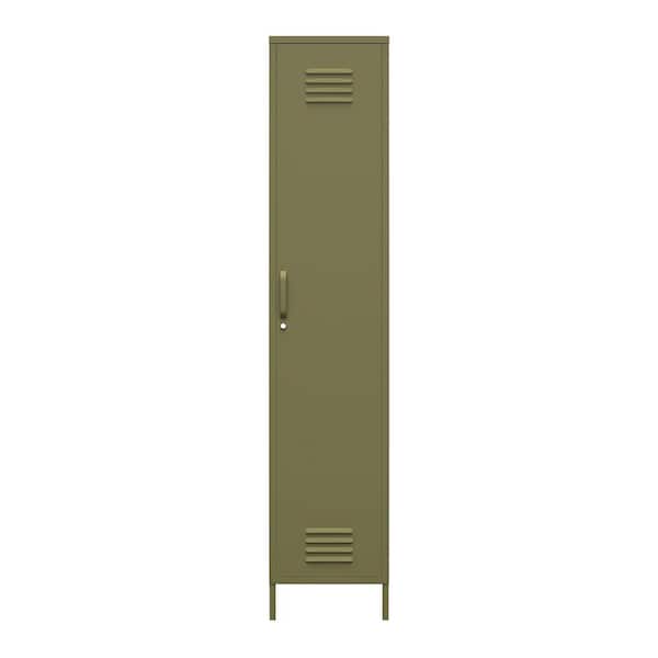 Ameriwood Home Bonanza 4-Shelf Metal Single Door Locker Cabinet in Olive