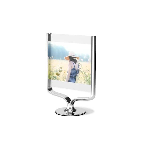 Umbra Wishbone 5 in. x 7 in. Chrome Desk Picture Frame
