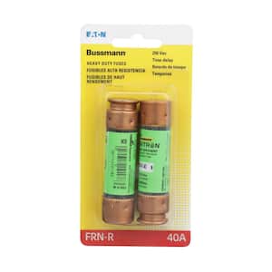 FRN Series 40 Amp Brass Time-Delay Cartridge Fuses (2-Pack)