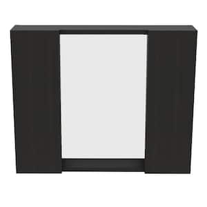 23.62 in. W x 19.52 in. H Black Rectangular Wall Surface Mount Bathroom Storage Medicine Cabinet with Mirror