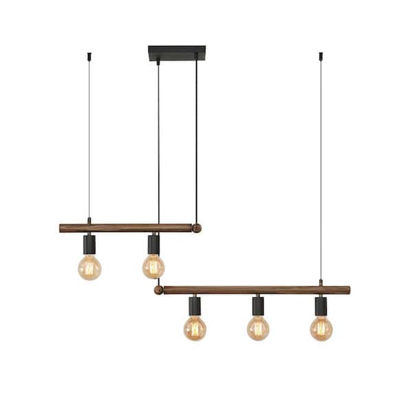 50-Watt/Blub 5 Light Brown Pendant Light without Shade(Bulb Not Included))