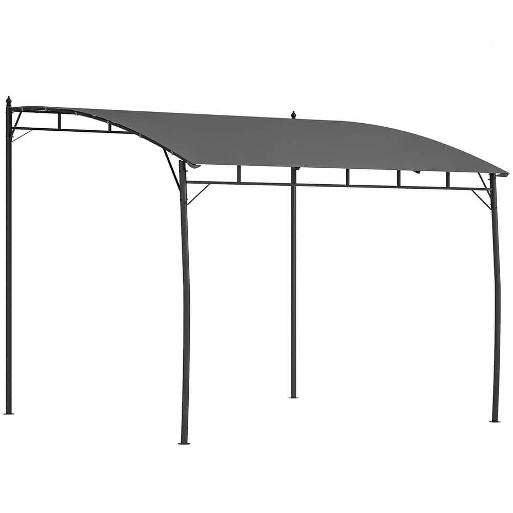10 ft. x 10 ft. Charcoal Gray Outdoor Pergola Gazebo with UV-Resistant Cano