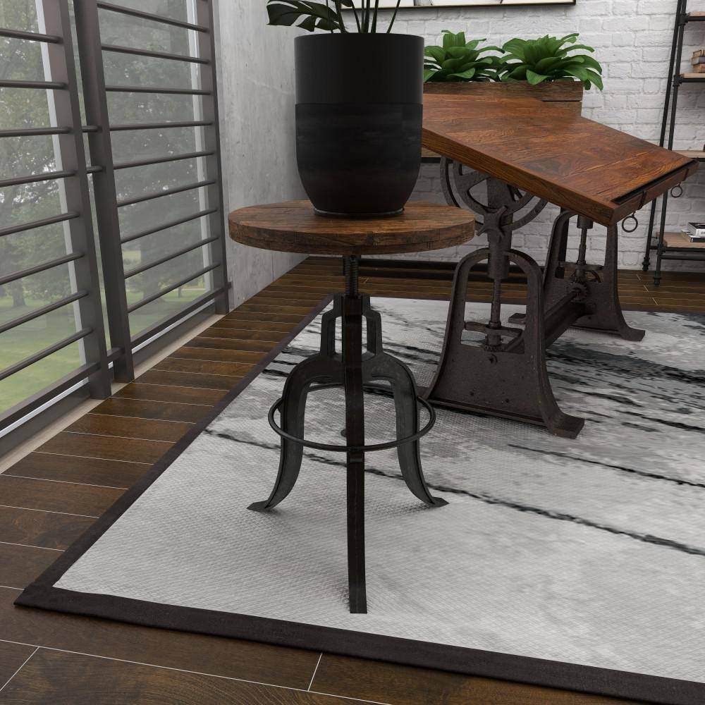 Round Reclaimed Wood Industrial Dining Height Stool