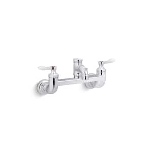 Triton Bowe Double Handle Wall Mounted Faucet in Polished Chrome